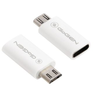 Redukce GoGEN micro USB (M) / USB-C (F), bílá