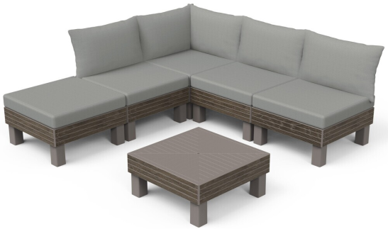 ELEMENTS SIGNATURE zahradní plastový set - walnut