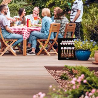 Mini chladnička nápojů - barová lednice - černá - PRIMO PR178BC, Objem 46 litrů, Třída: D, (š x h x v): 44 x 47 x 53 cm