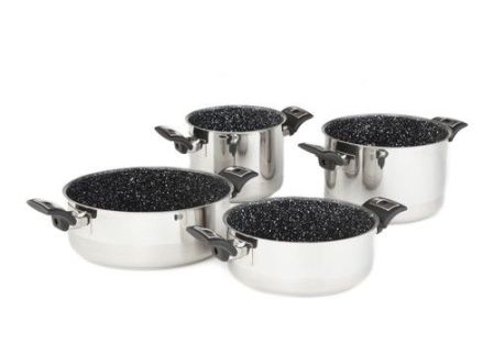 Sada nádobí CERAMMAX PRO COMFORT, 8 dílů, keramický povrch černý granit