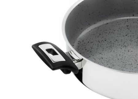 Pánev CERAMMAX PRO STANDARD, s rukojetí, s poklicí, průměr 26 cm, objem 3.9 l, šedý GRANIT