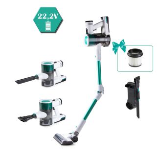 Tyčový aku vysavač s kloubem 2v1 - zelenobílý 22,2 V - PRIMO PR510SV, Li-on 22,2 V; 200W; 0,7l 