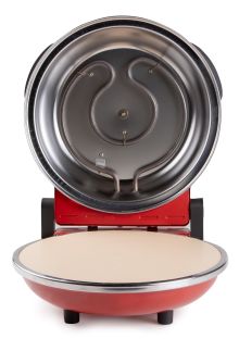 Pizza pec na čerstvou pizzu - červená - DOMO DO9284PZ, 1200 W, až 400 °C, Ø 32 cm, žáruvzdorný keramický kámen