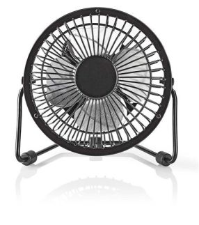 Nedis USB Ventilátor Kov Černá FNDK1BK10