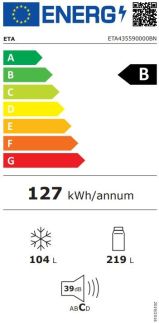 Chladnička komb. ETA 435590000BN, NoFrost