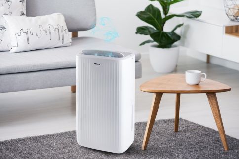 Mobilní odvlhčovač vzduchu - bílý - PRIMO PR581DH, Výkon: 10 l / 24 h, Objem: 2 l