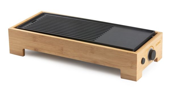 Stolní elektrický gril Plancha - Bamboo Style - DOMO DO9270G, 1 000 W, termostat, plocha 36 x 14 cm