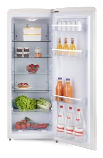 Retro lednice - monoklimatická bez mrazáku - bílá - DOMO DO91709R, Objem chladničky: 225 l *, Třída: D