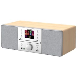 All-in-One Audio systém GoGEN IR 267 BTDAB, hnědý/stříbrný