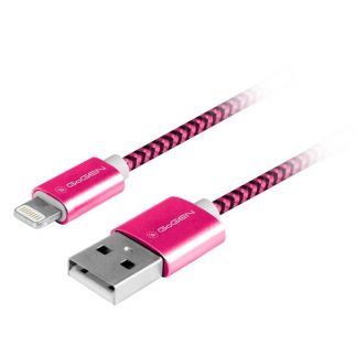 Kabel GoGEN USB / lightning, 1m, opletený - fialový