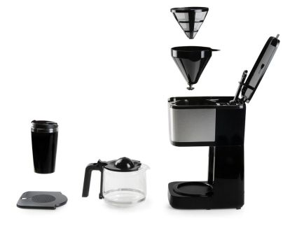 Překapávač na kávu 2v1 s termohrnkem - DOMO DO733K, Objem konvice: 1,25 l, Objem hrnku: 400 ml