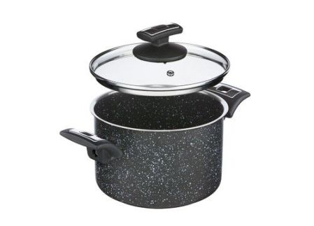 Hrnec BLACK GRANITEC s poklicí, průměr 18 cm, objem 3.0 l