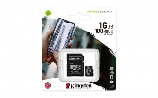 Kingston 16GB microSDHC  A1 CL10 100MB/s