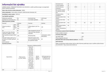 Lednice s mrazákem uvnitř - bílá - DOMO DO91122, Objem chladničky: 107 l *, Objem mrazáku: 13 l *, Třída: D